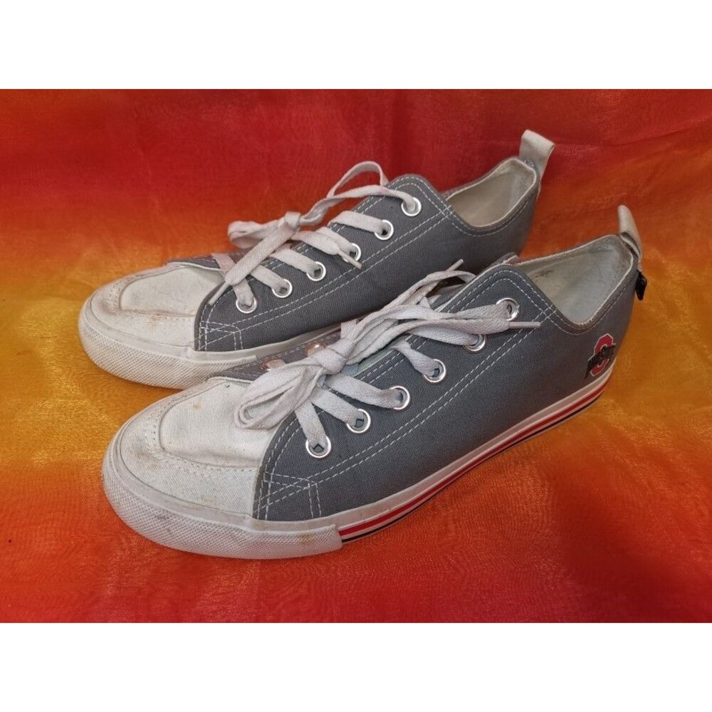 SKICKS Ohio State Low Top Gray Canvas Sneakers Men’s 7 Women’s 9